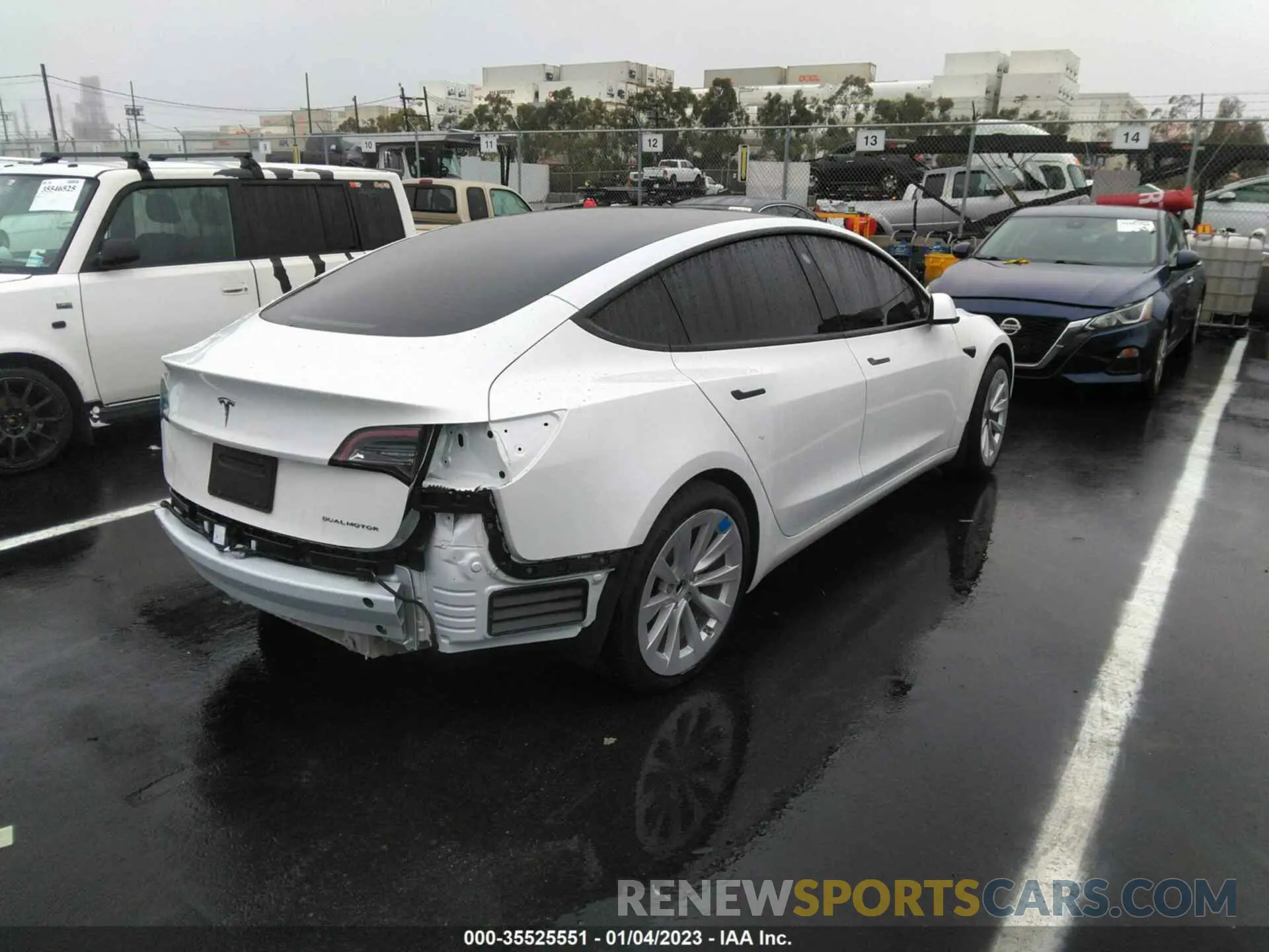 4 fotografías del automóvil dañado 5YJ3E1EA6NF295748 TESLA MODEL 3 2022