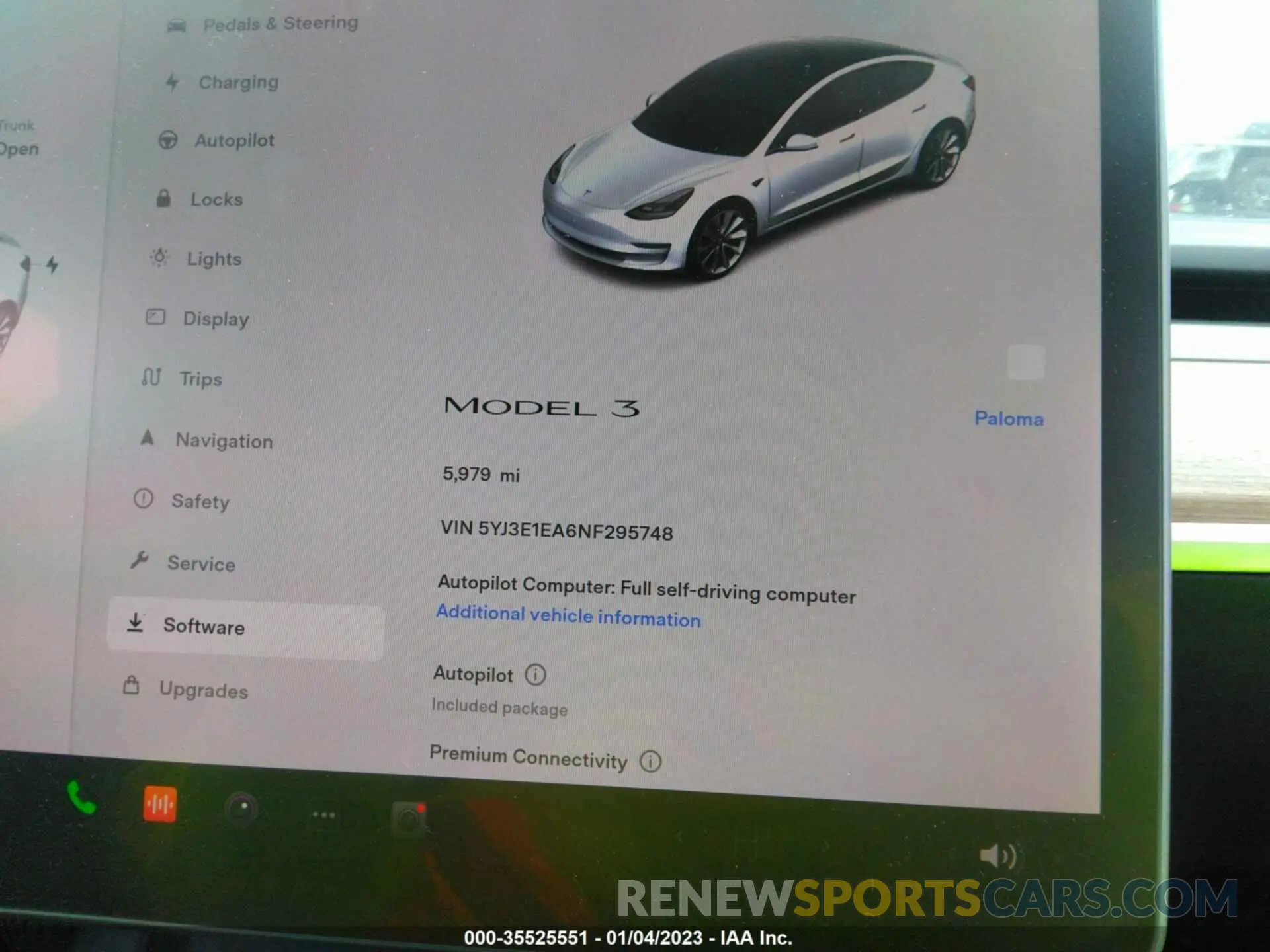 9 fotografías del automóvil dañado 5YJ3E1EA6NF295748 TESLA MODEL 3 2022