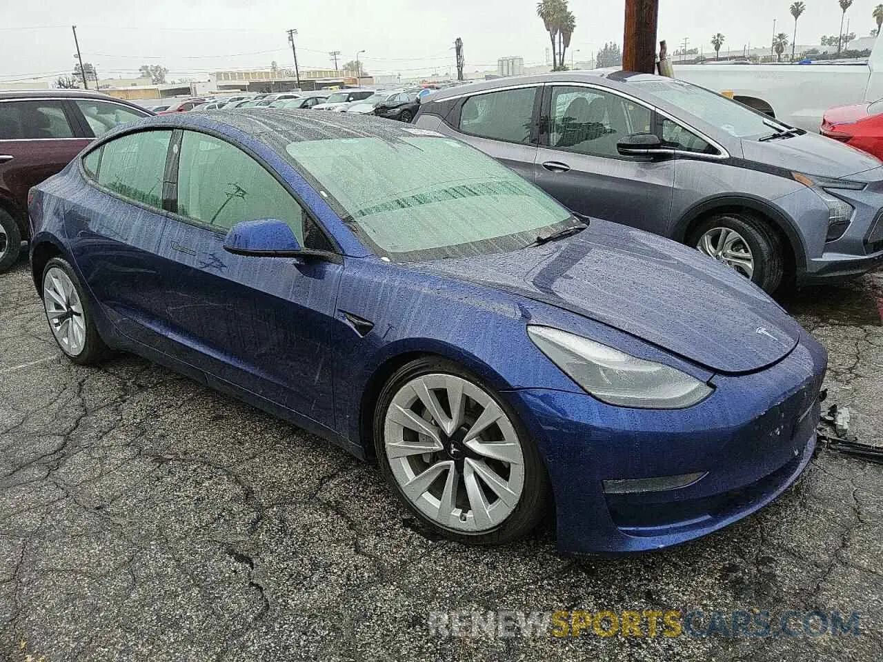 4 fotografías del automóvil dañado 5YJ3E1EA6NF304433 TESLA MODEL 3 2022