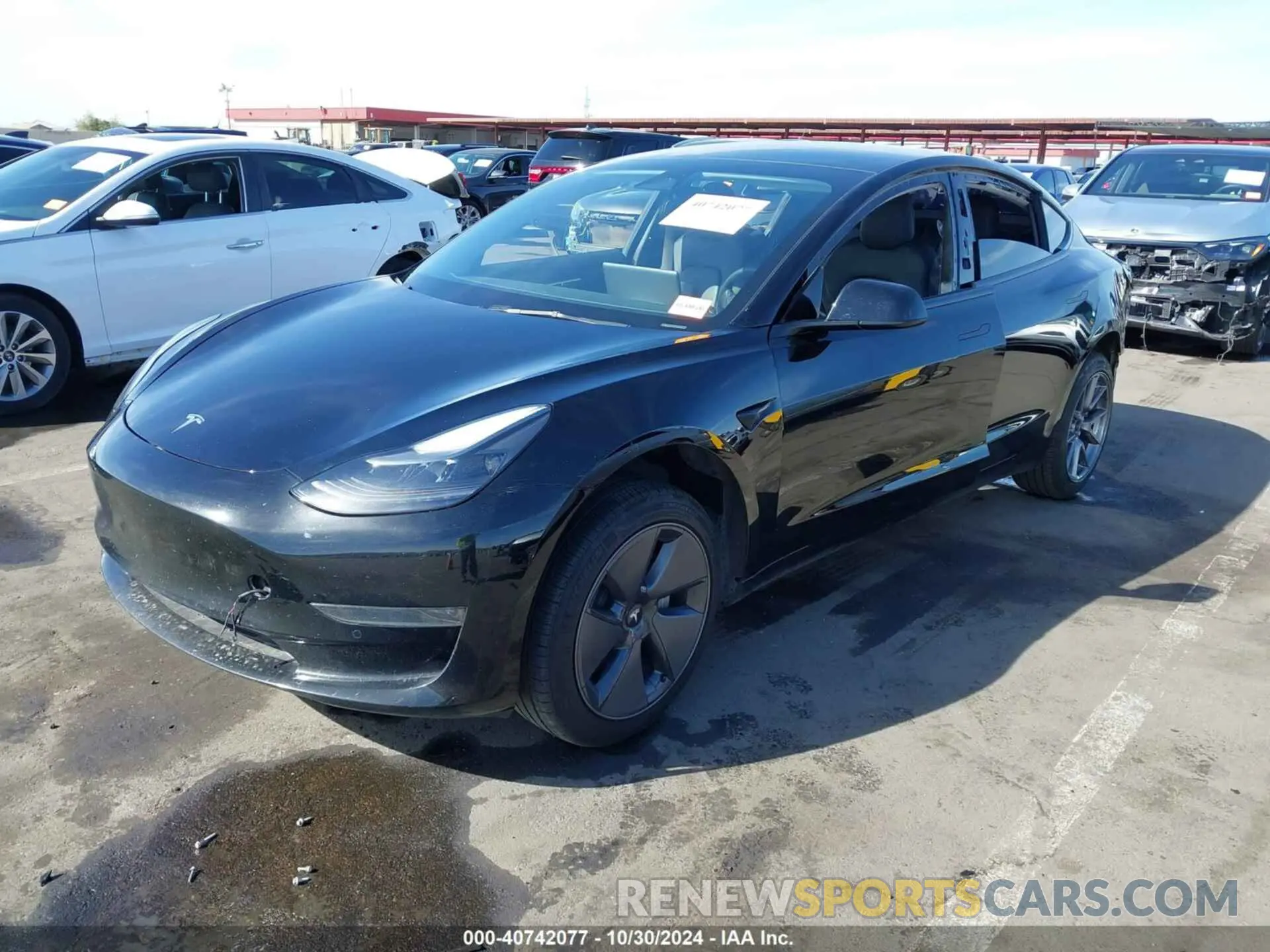 2 fotografías del automóvil dañado 5YJ3E1EA6NF352191 TESLA MODEL 3 2022