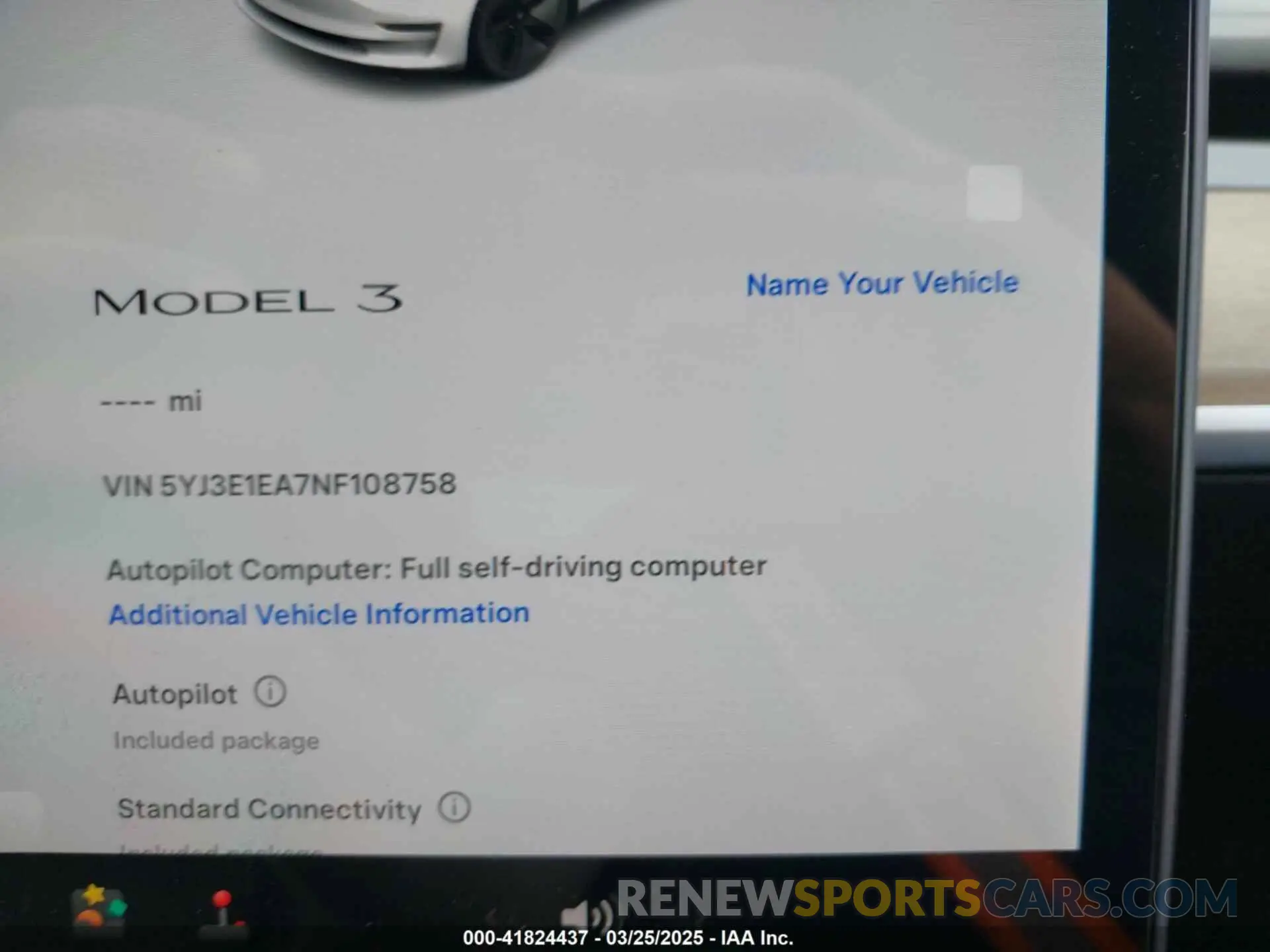 7 fotografías del automóvil dañado 5YJ3E1EA7NF108758 TESLA MODEL 3 2022