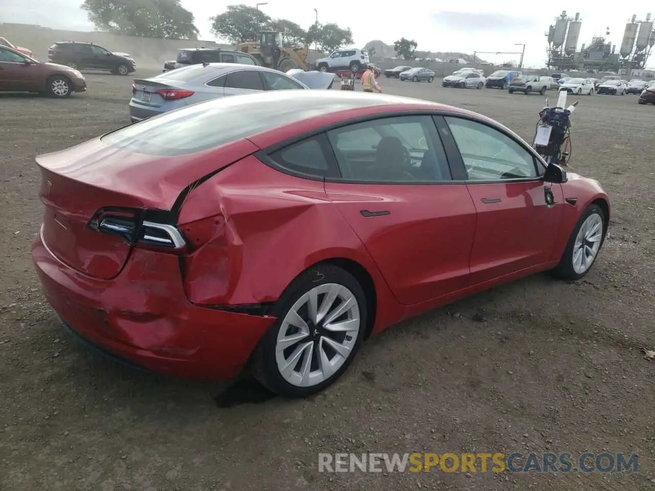3 fotografías del automóvil dañado 5YJ3E1EA7NF144403 TESLA MODEL 3 2022