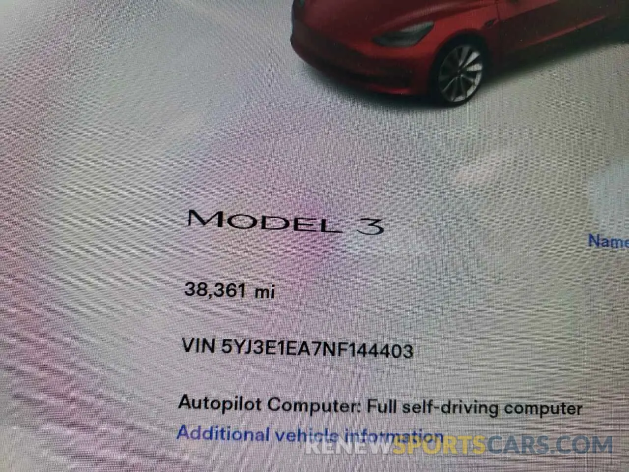 9 fotografías del automóvil dañado 5YJ3E1EA7NF144403 TESLA MODEL 3 2022