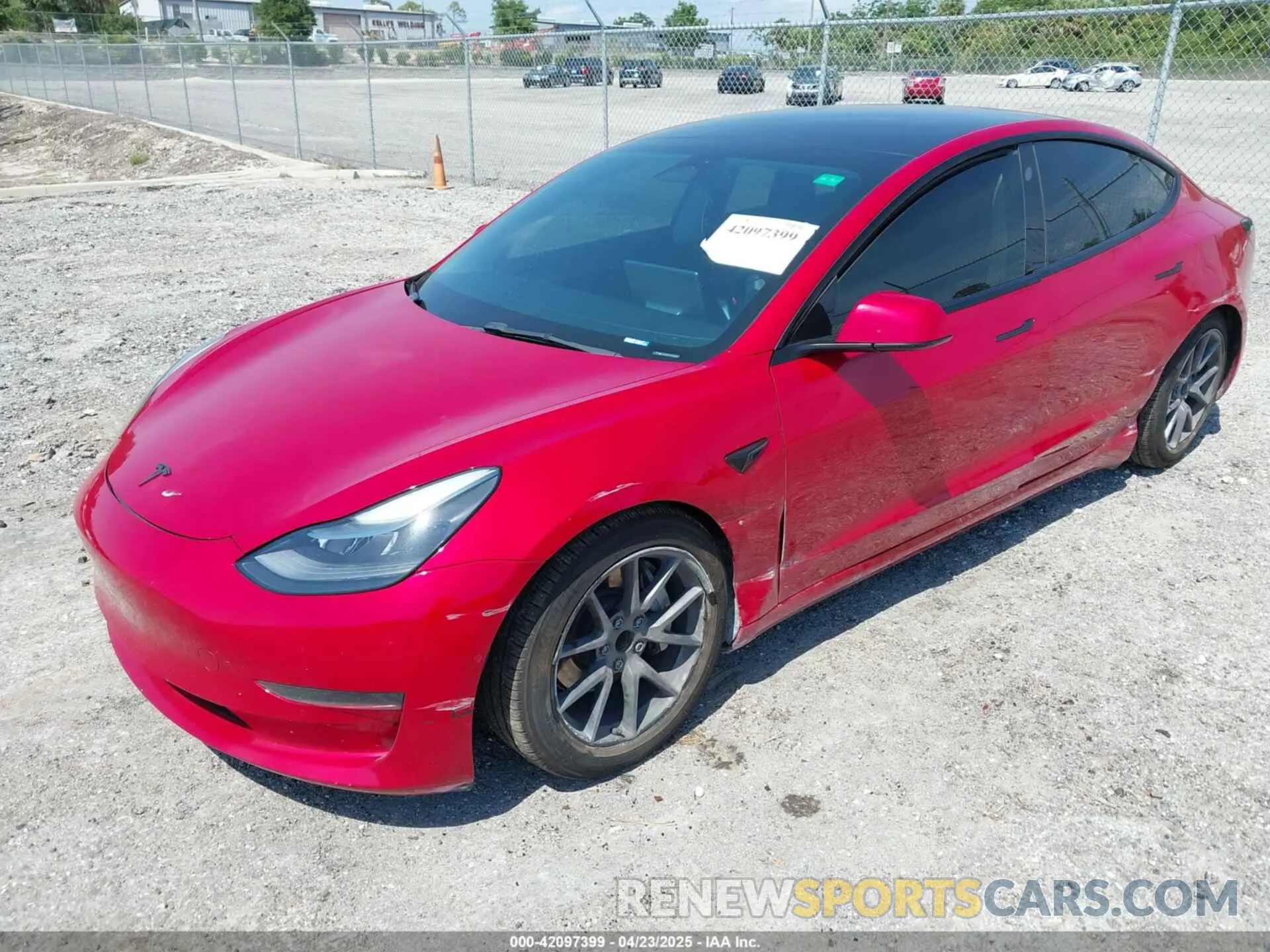 2 fotografías del automóvil dañado 5YJ3E1EA7NF152114 TESLA MODEL 3 2022