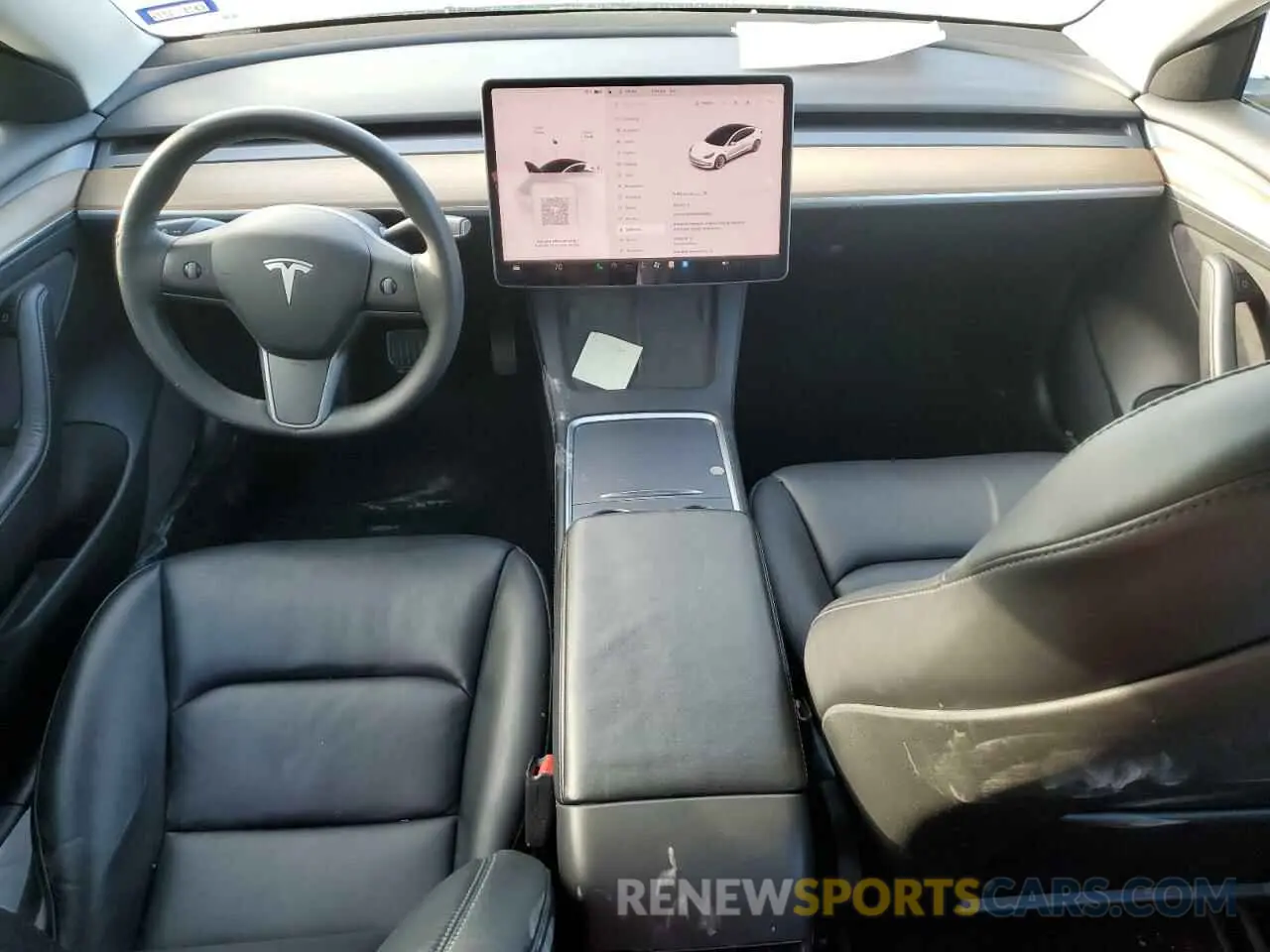 8 fotografías del automóvil dañado 5YJ3E1EA7NF184741 TESLA MODEL 3 2022
