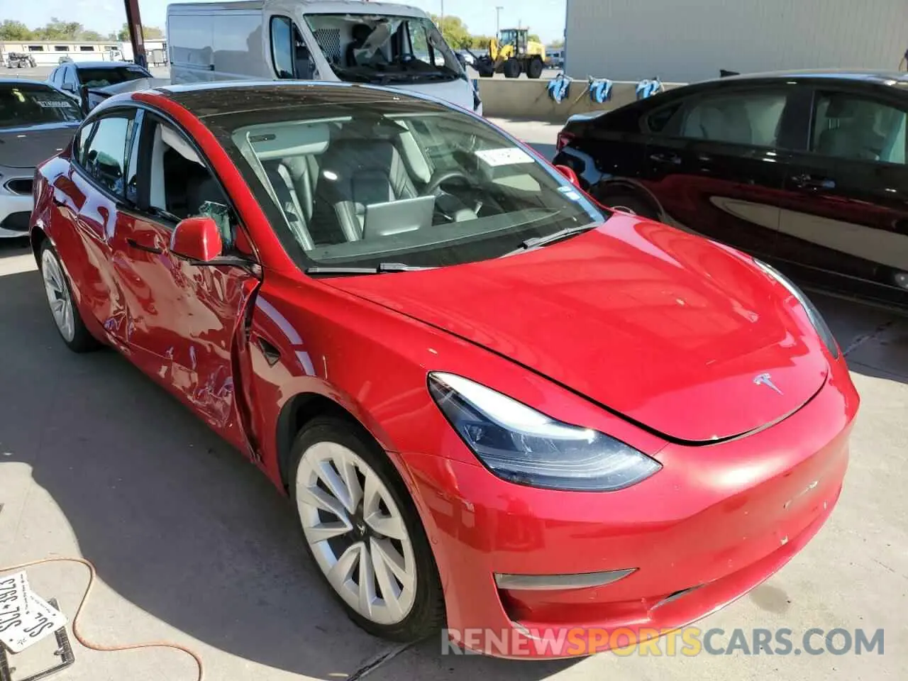 4 fotografías del automóvil dañado 5YJ3E1EA7NF186831 TESLA MODEL 3 2022