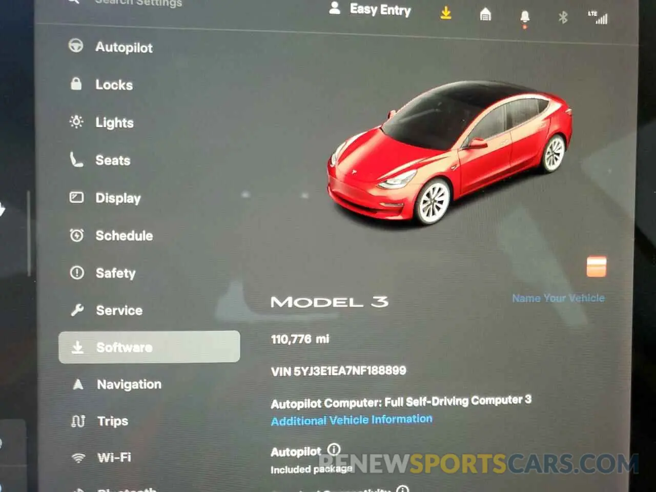 9 fotografías del automóvil dañado 5YJ3E1EA7NF188899 TESLA MODEL 3 2022