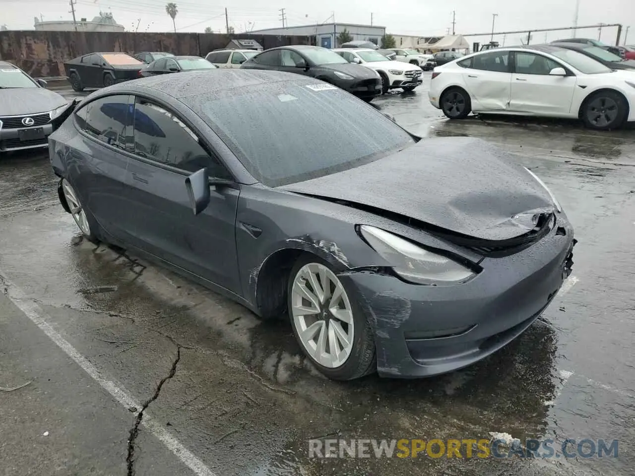 4 fotografías del automóvil dañado 5YJ3E1EA7NF209251 TESLA MODEL 3 2022