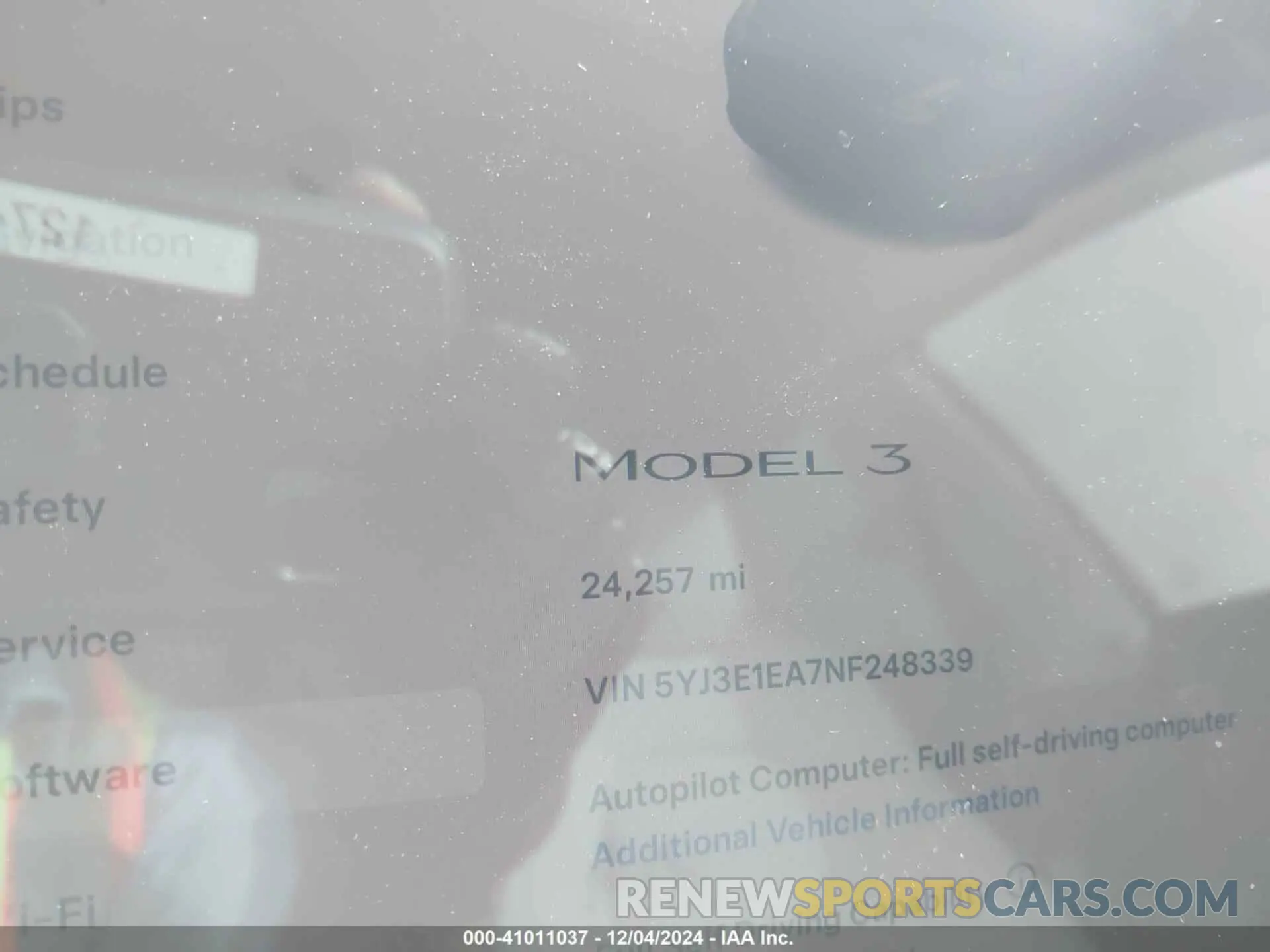 7 fotografías del automóvil dañado 5YJ3E1EA7NF248339 TESLA MODEL 3 2022