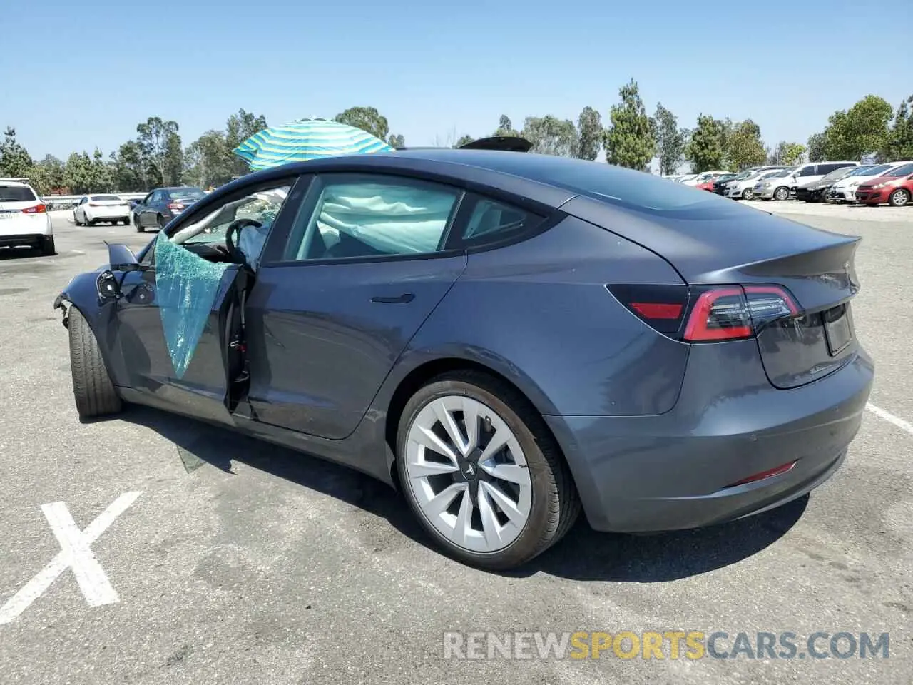 2 fotografías del automóvil dañado 5YJ3E1EA7NF294284 TESLA MODEL 3 2022