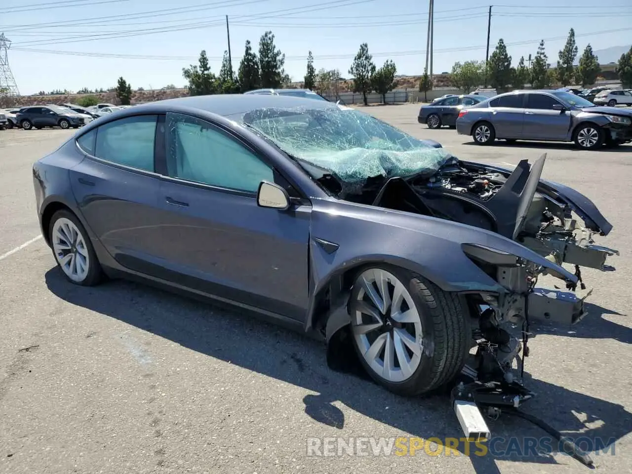 4 fotografías del automóvil dañado 5YJ3E1EA7NF294284 TESLA MODEL 3 2022