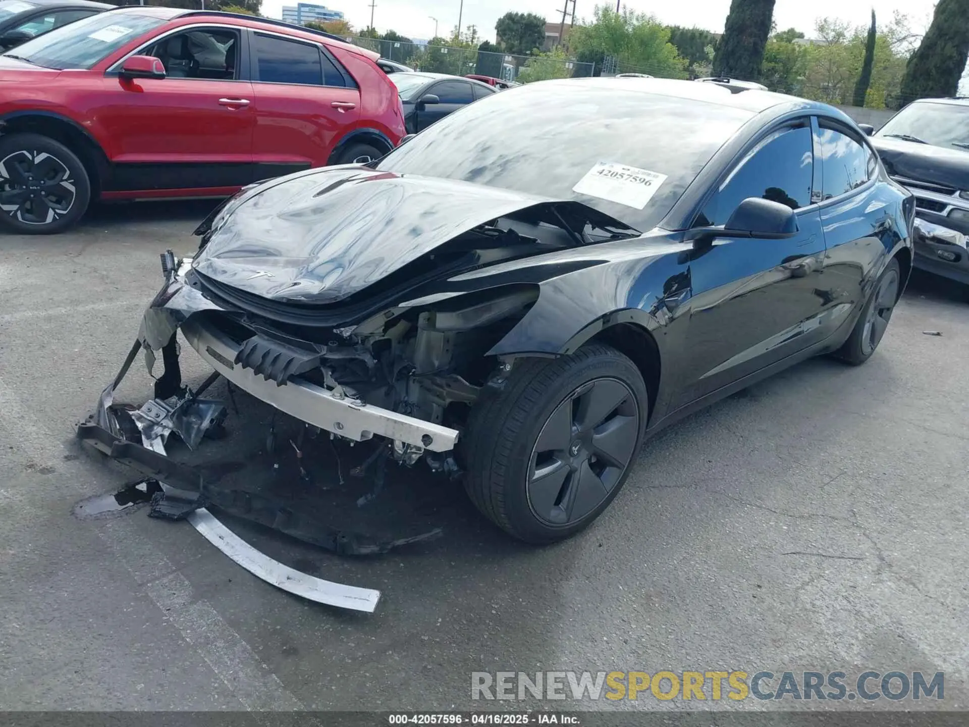 2 fotografías del automóvil dañado 5YJ3E1EA7NF314744 TESLA MODEL 3 2022