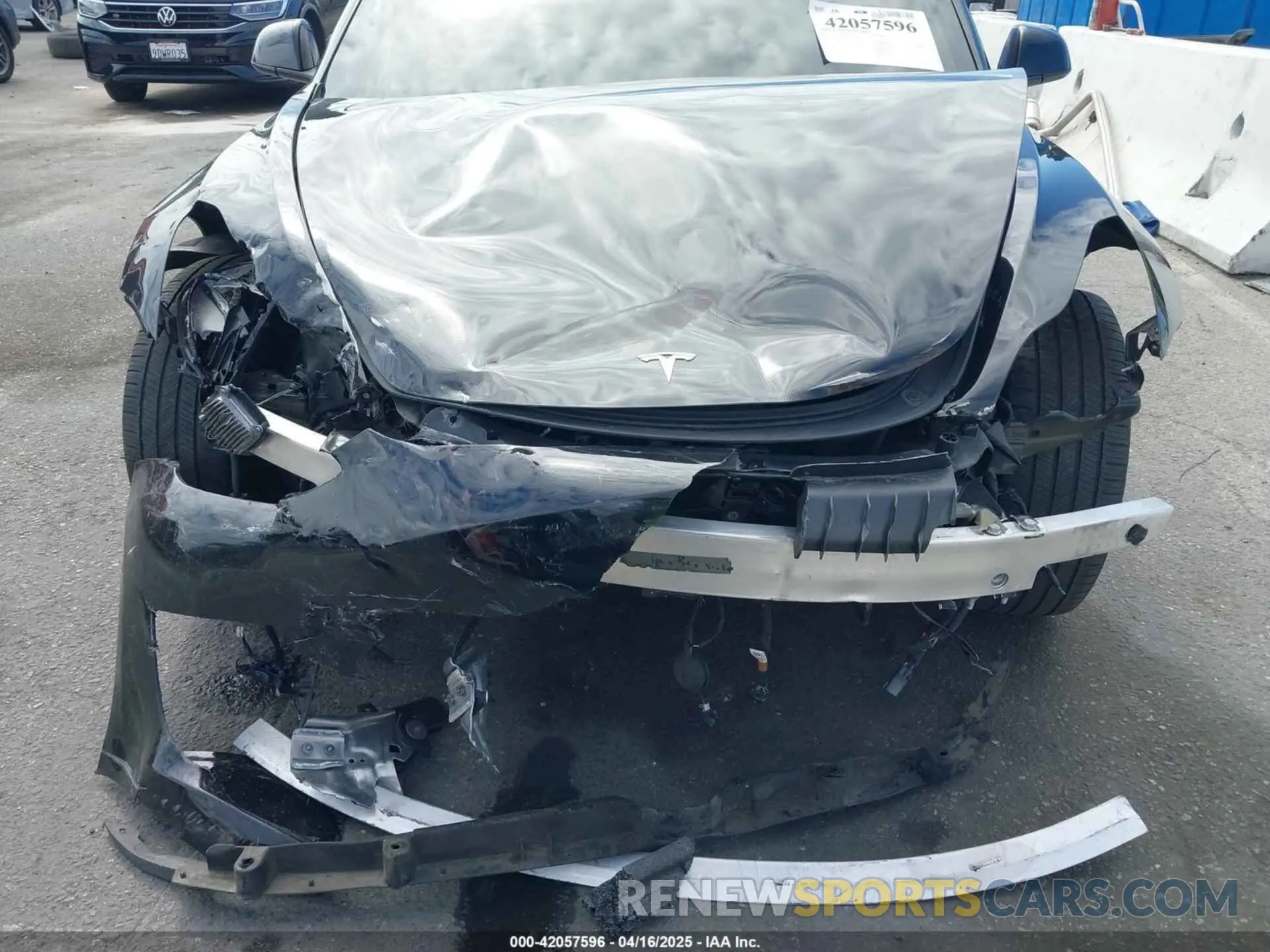 6 fotografías del automóvil dañado 5YJ3E1EA7NF314744 TESLA MODEL 3 2022