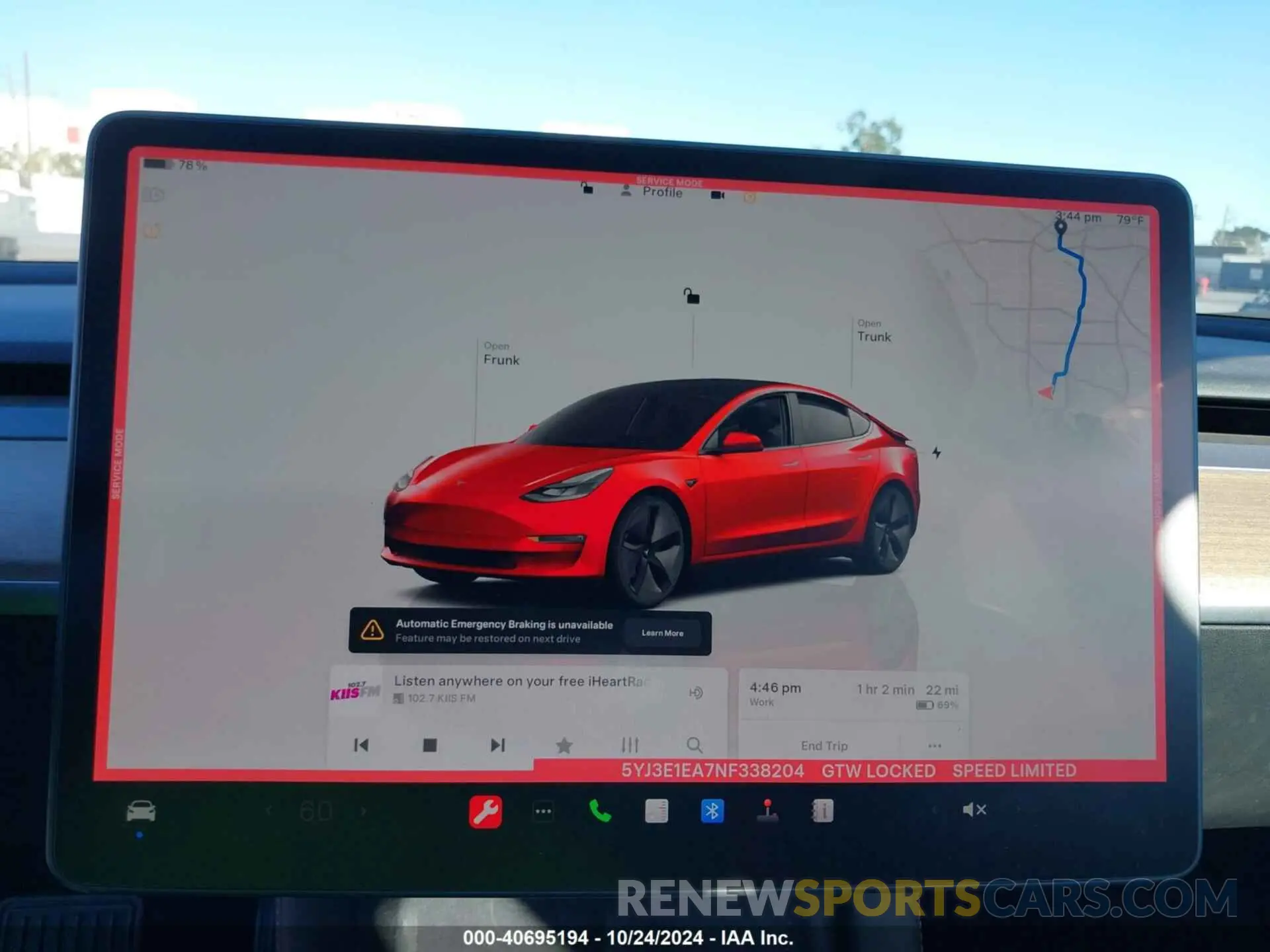 19 fotografías del automóvil dañado 5YJ3E1EA7NF338204 TESLA MODEL 3 2022
