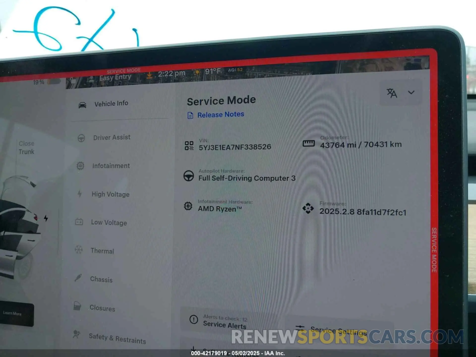 13 fotografías del automóvil dañado 5YJ3E1EA7NF338526 TESLA MODEL 3 2022