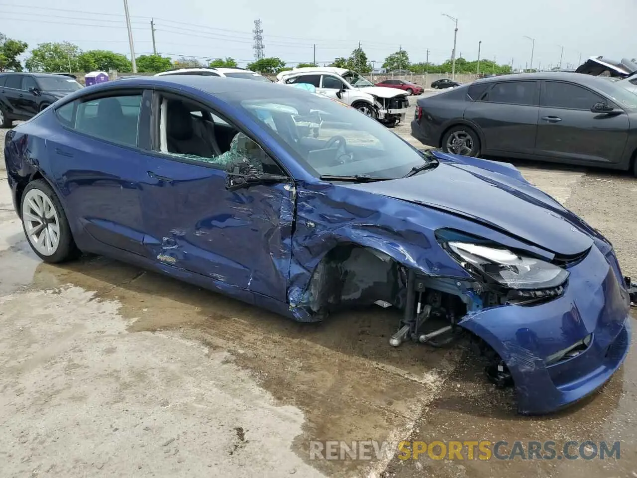 4 fotografías del automóvil dañado 5YJ3E1EA7NF368657 TESLA MODEL 3 2022