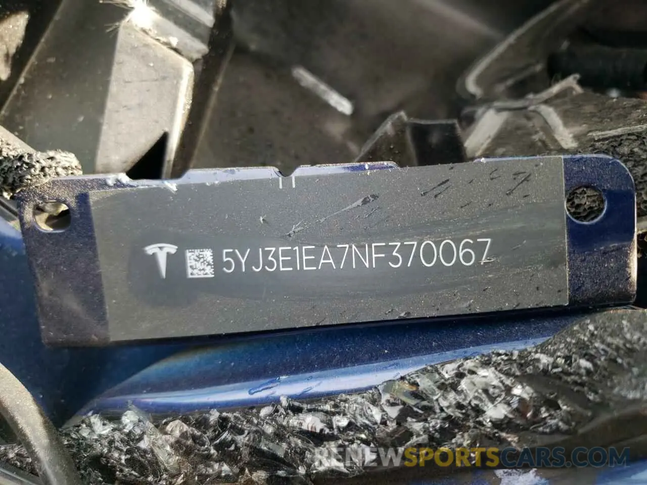 12 fotografías del automóvil dañado 5YJ3E1EA7NF370067 TESLA MODEL 3 2022