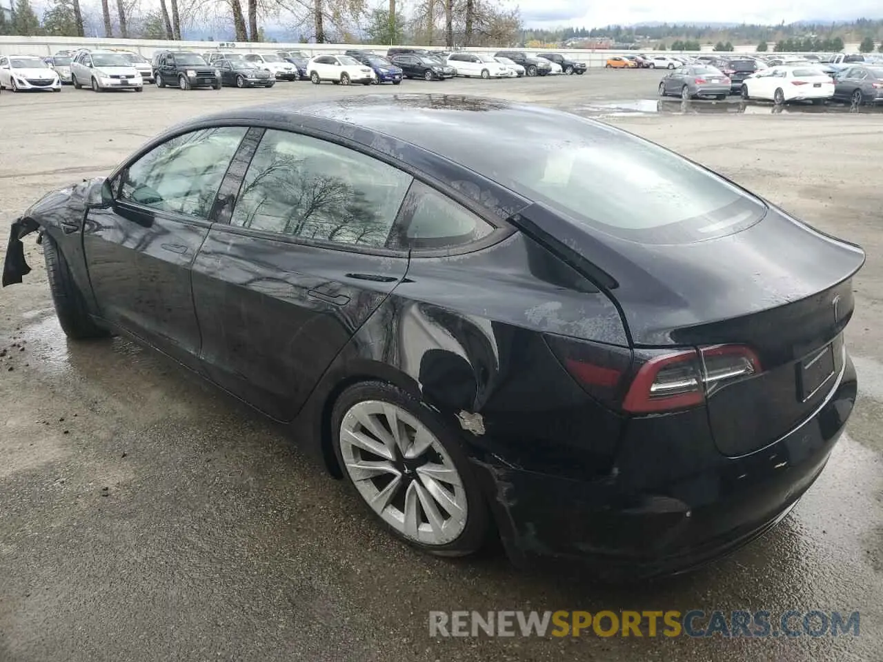 2 fotografías del automóvil dañado 5YJ3E1EA7NF371445 TESLA MODEL 3 2022