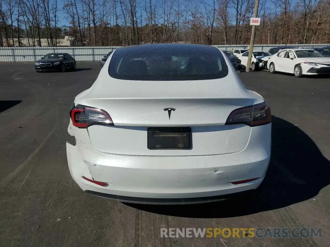 6 fotografías del automóvil dañado 5YJ3E1EA7NF372336 TESLA MODEL 3 2022
