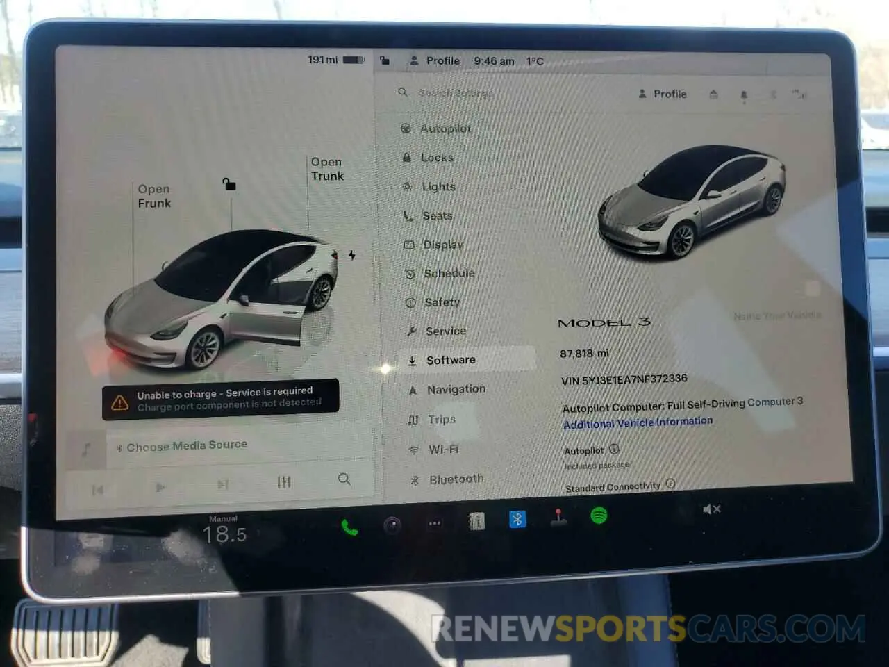 9 fotografías del automóvil dañado 5YJ3E1EA7NF372336 TESLA MODEL 3 2022