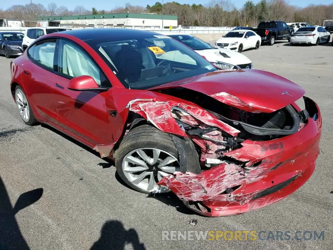 4 fotografías del automóvil dañado 5YJ3E1EA8NF187289 TESLA MODEL 3 2022