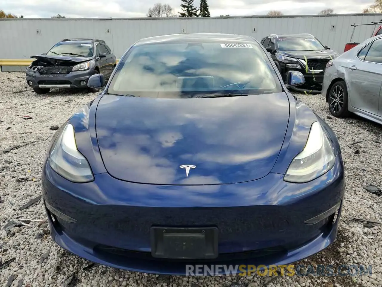 5 fotografías del automóvil dañado 5YJ3E1EA8NF189026 TESLA MODEL 3 2022