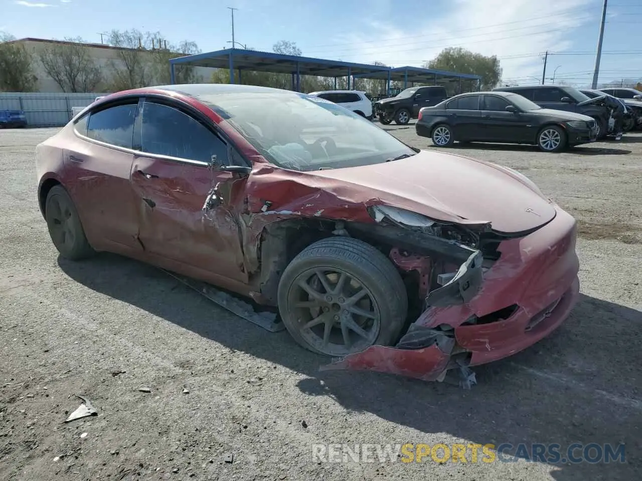 4 fotografías del automóvil dañado 5YJ3E1EA8NF191293 TESLA MODEL 3 2022