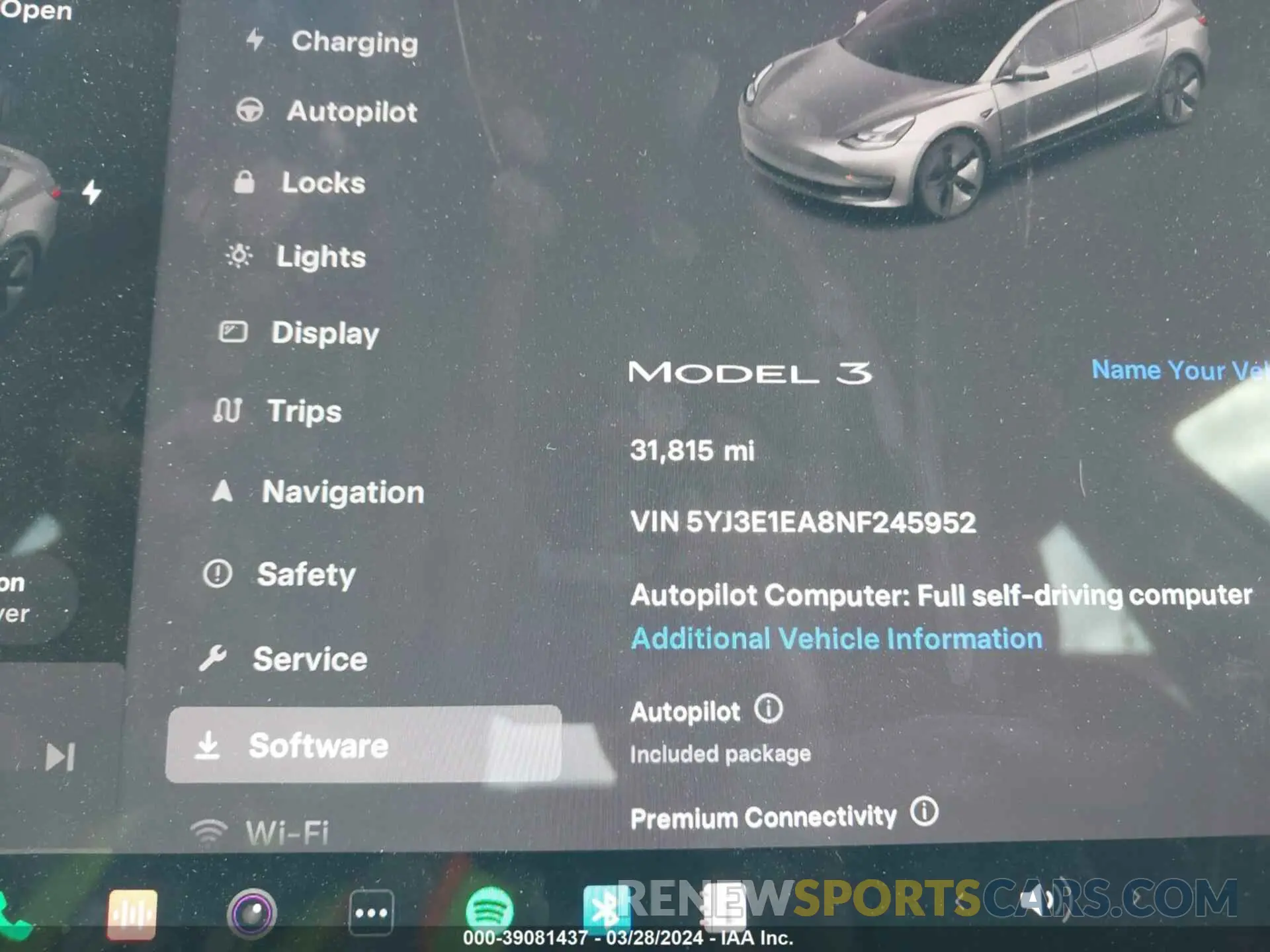 16 fotografías del automóvil dañado 5YJ3E1EA8NF245952 TESLA MODEL 3 2022