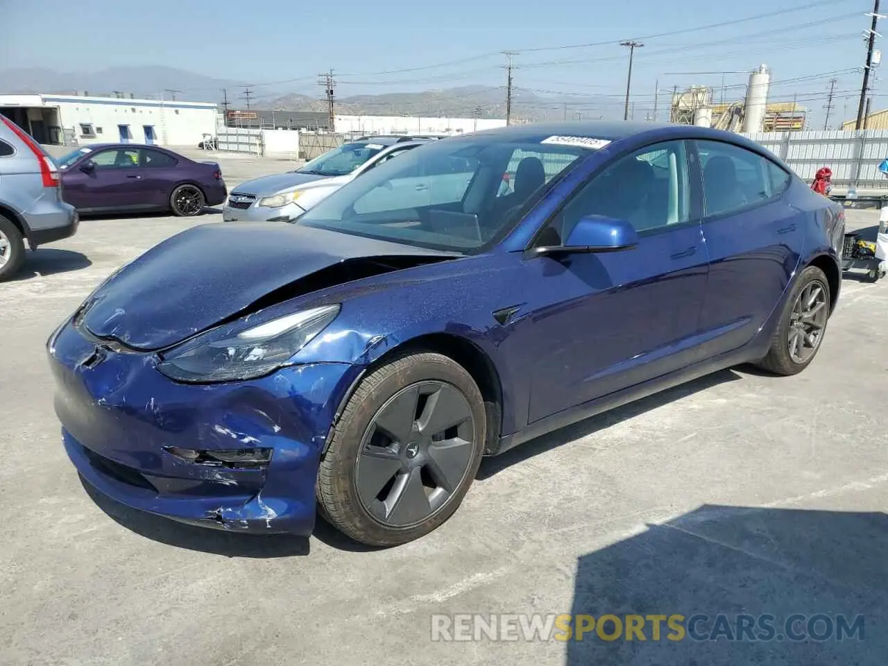 1 fotografías del automóvil dañado 5YJ3E1EA8NF331990 TESLA MODEL 3 2022