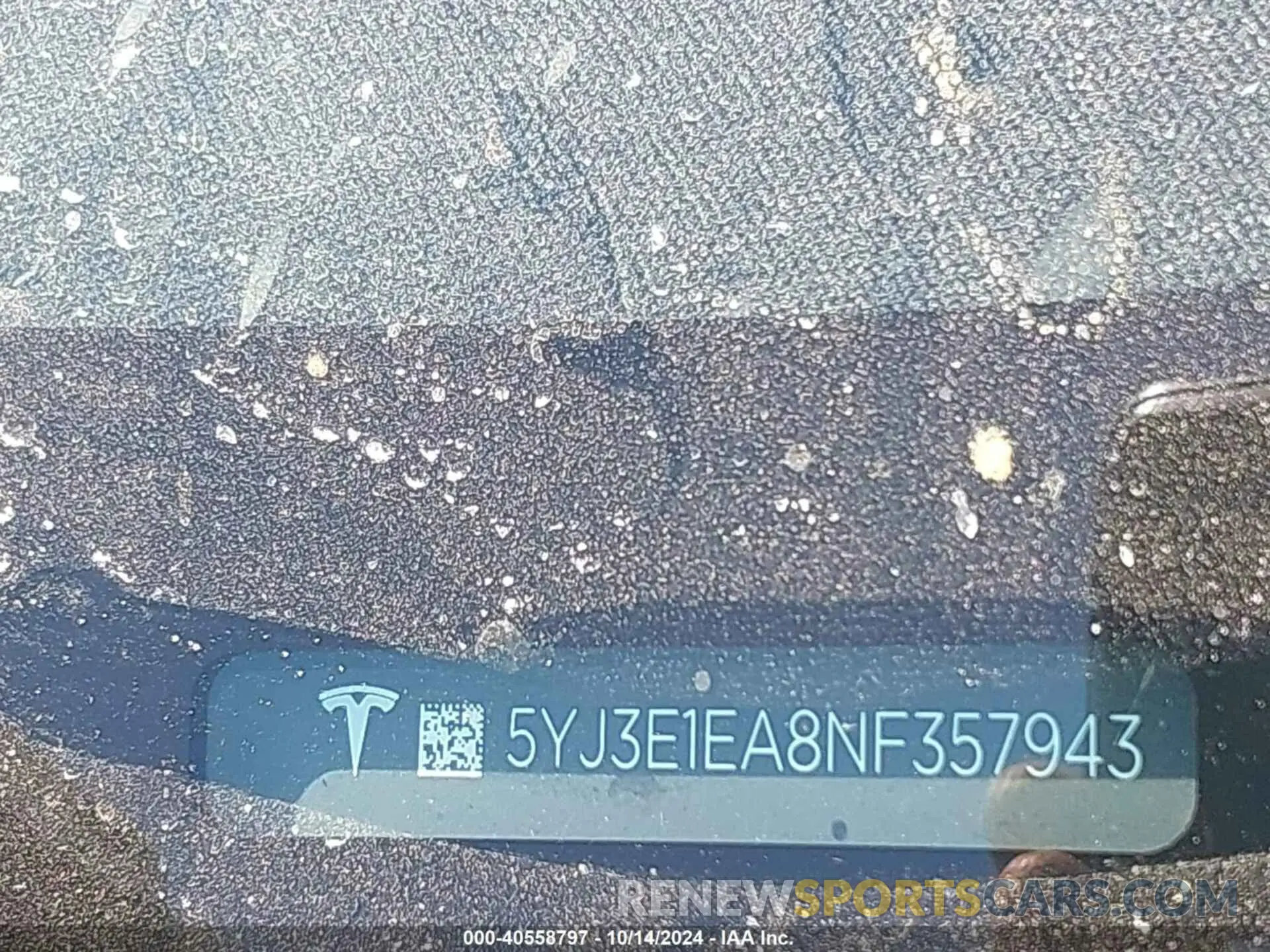 9 fotografías del automóvil dañado 5YJ3E1EA8NF357943 TESLA MODEL 3 2022