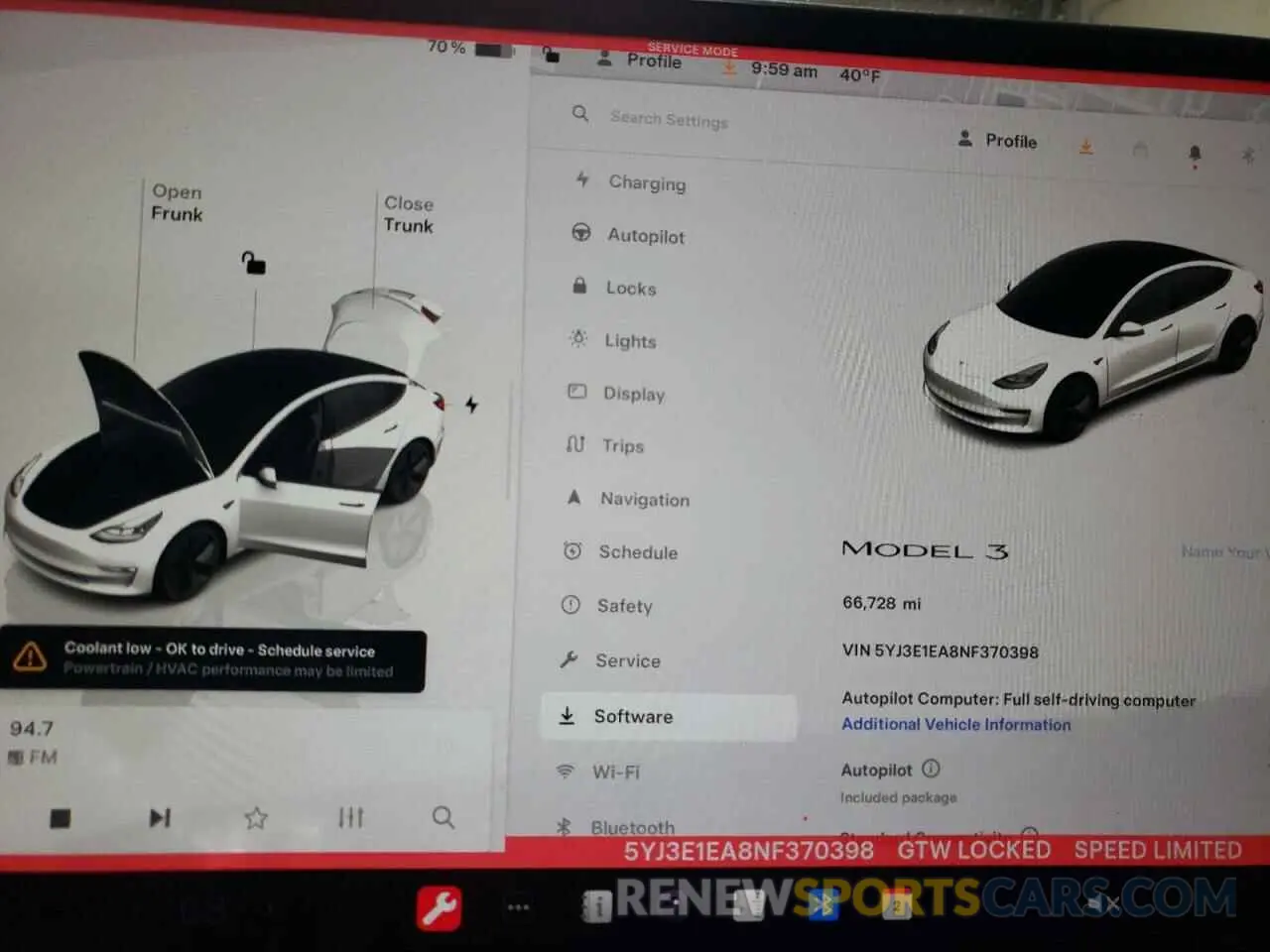 9 fotografías del automóvil dañado 5YJ3E1EA8NF370398 TESLA MODEL 3 2022