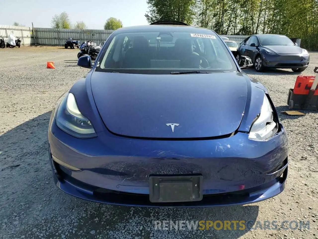5 fotografías del automóvil dañado 5YJ3E1EA8NF371941 TESLA MODEL 3 2022