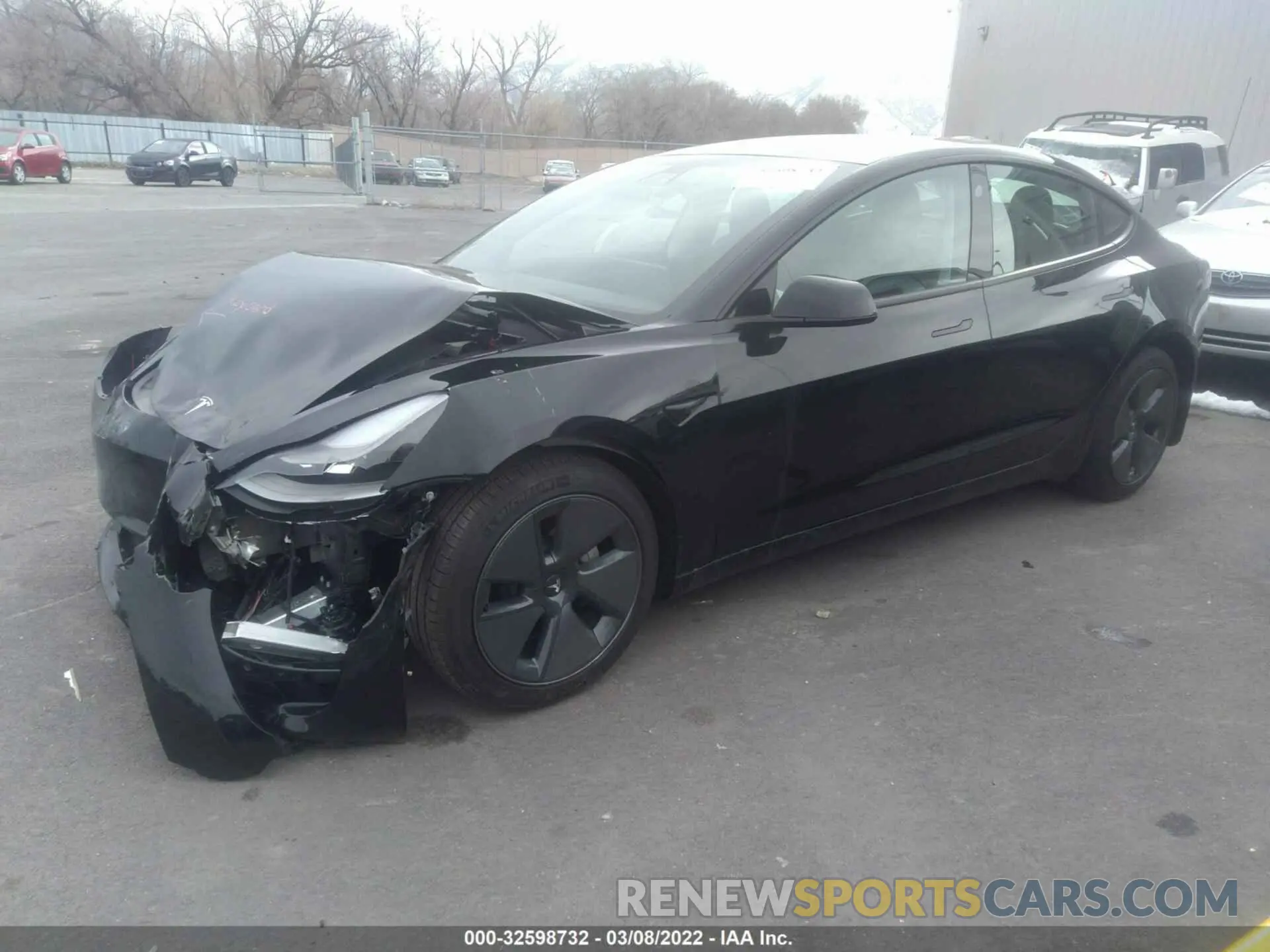 2 fotografías del automóvil dañado 5YJ3E1EA9NF112942 TESLA MODEL 3 2022
