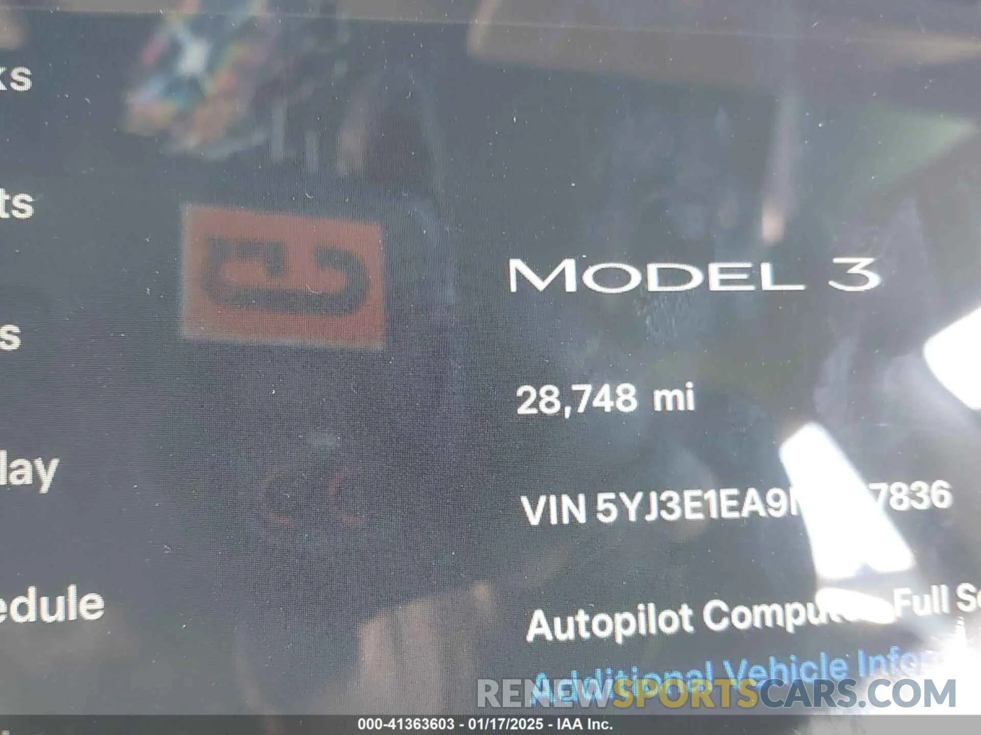 15 fotografías del automóvil dañado 5YJ3E1EA9NF147836 TESLA MODEL 3 2022