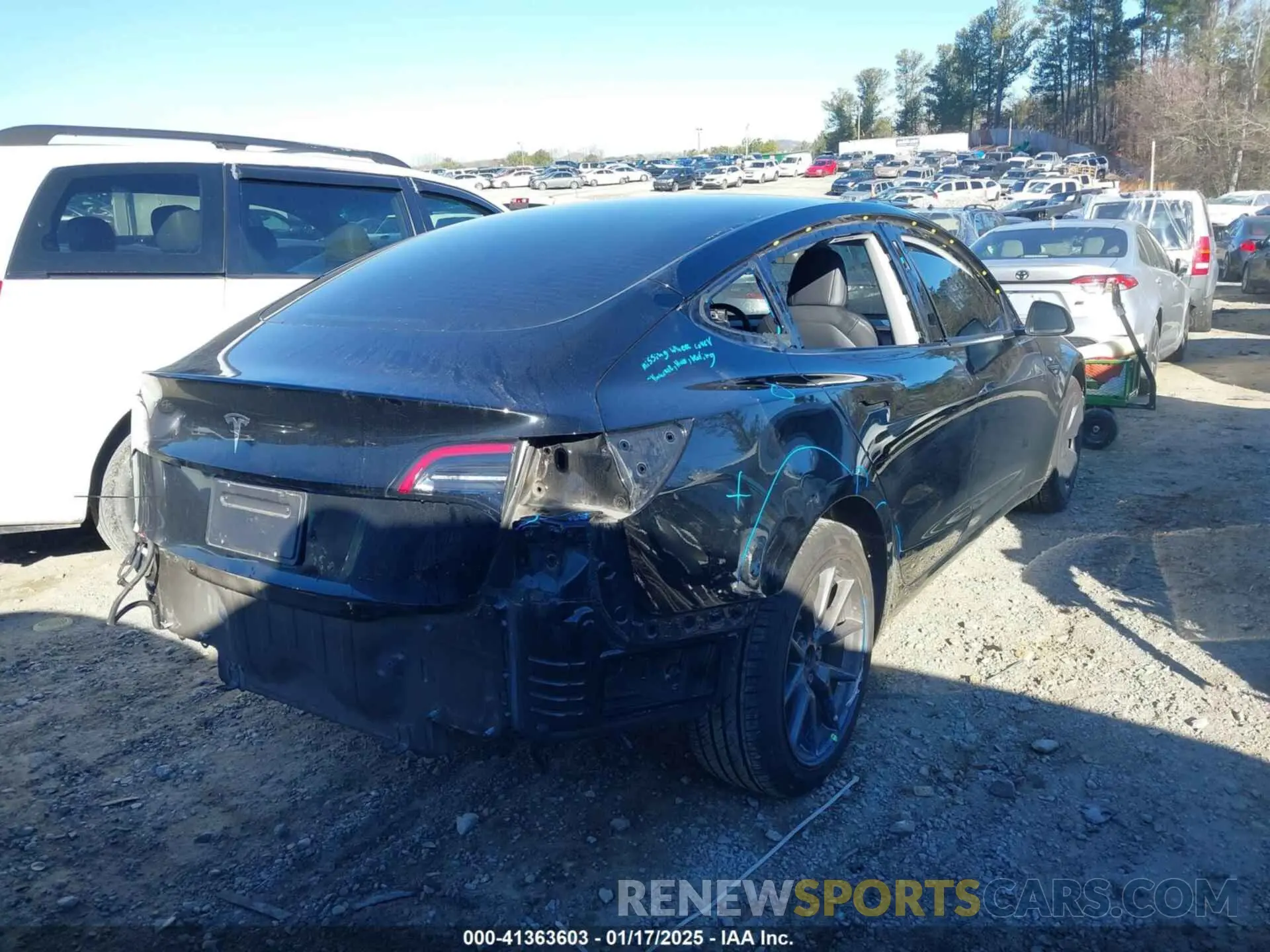 4 fotografías del automóvil dañado 5YJ3E1EA9NF147836 TESLA MODEL 3 2022