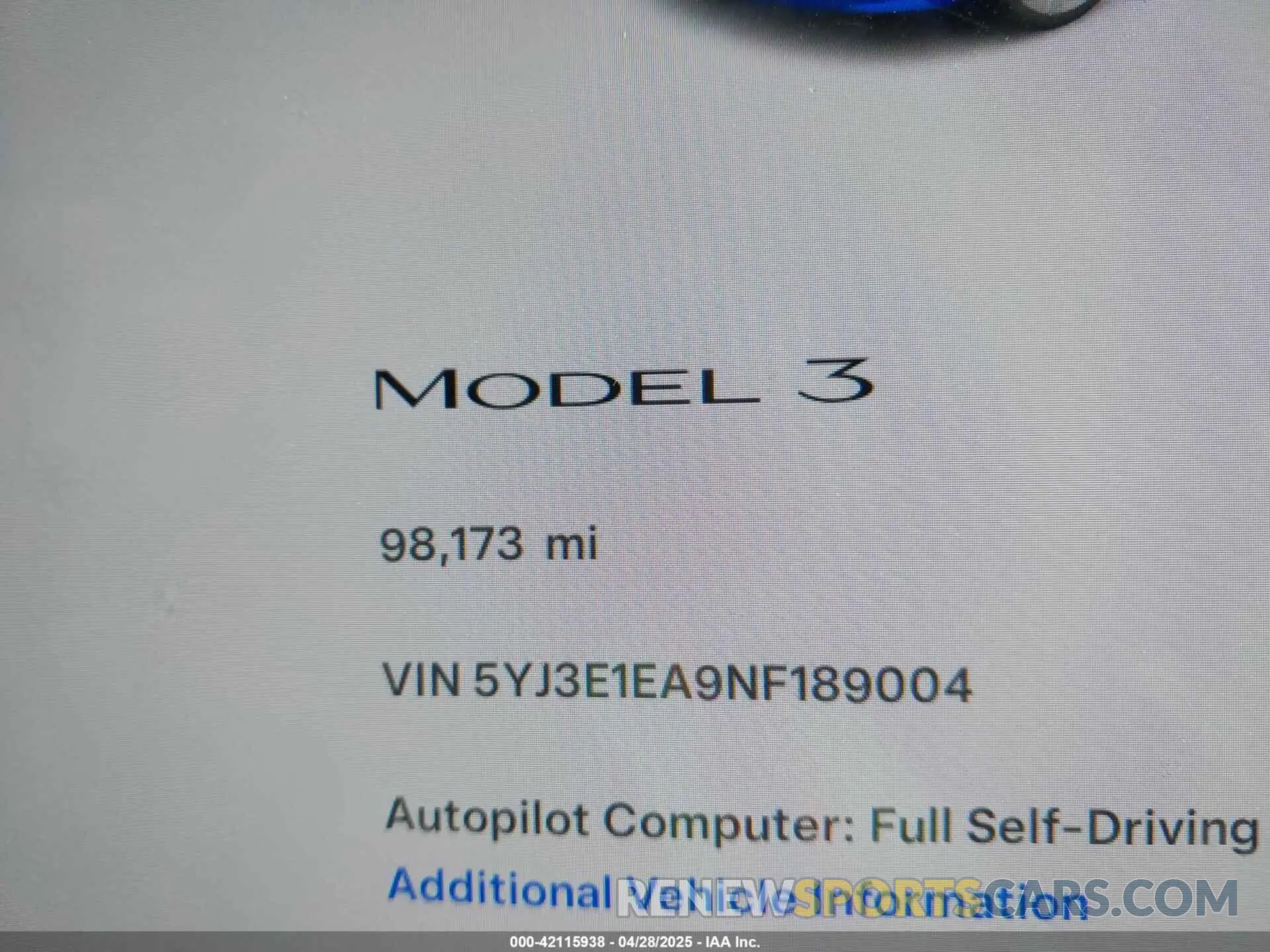 14 fotografías del automóvil dañado 5YJ3E1EA9NF189004 TESLA MODEL 3 2022