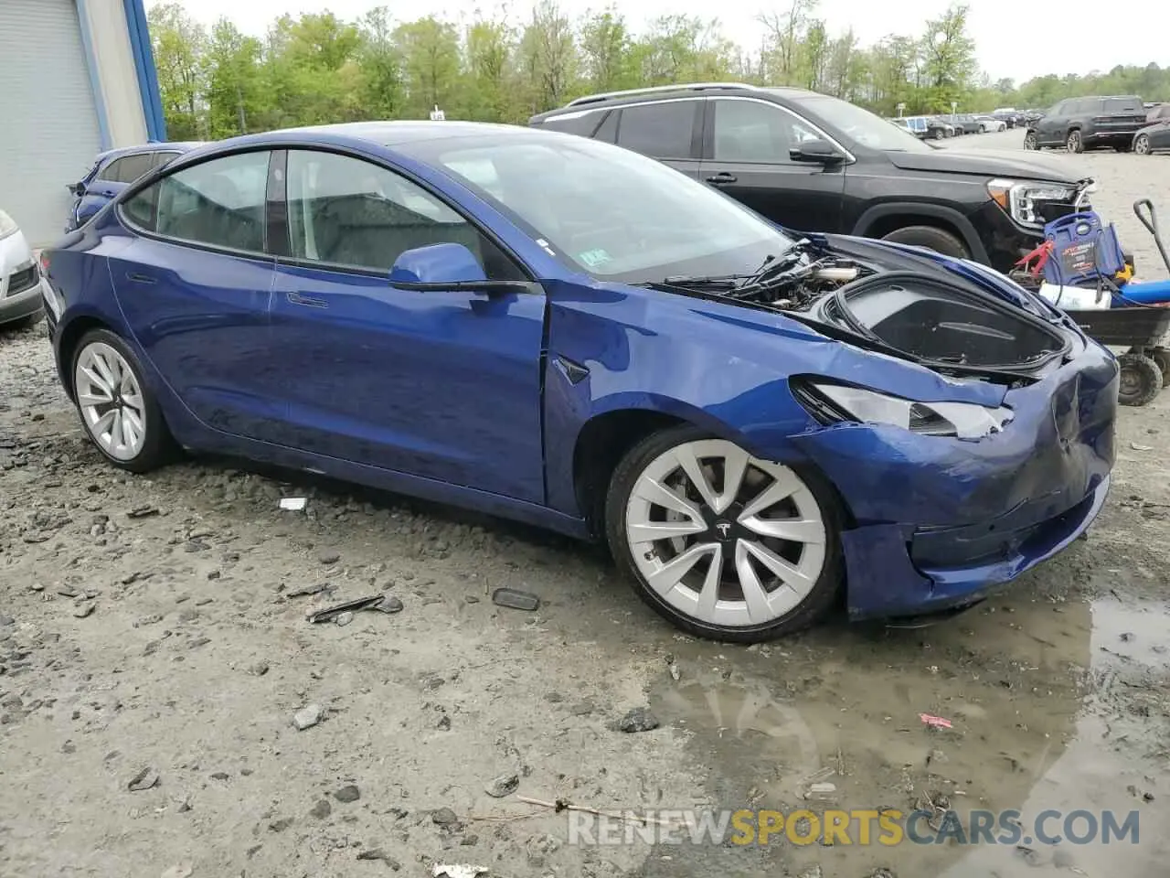 4 fotografías del automóvil dañado 5YJ3E1EA9NF289524 TESLA MODEL 3 2022