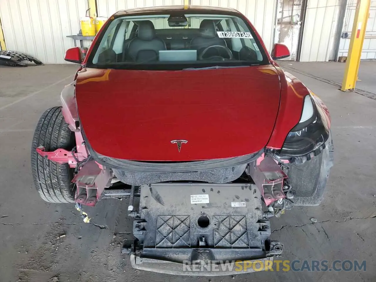 5 fotografías del automóvil dañado 5YJ3E1EA9NF289586 TESLA MODEL 3 2022