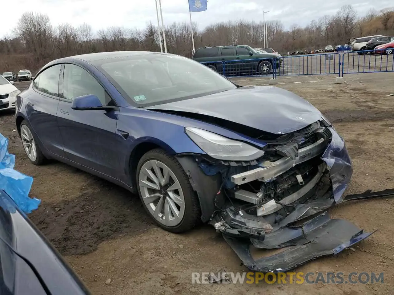 4 fotografías del automóvil dañado 5YJ3E1EA9NF290317 TESLA MODEL 3 2022