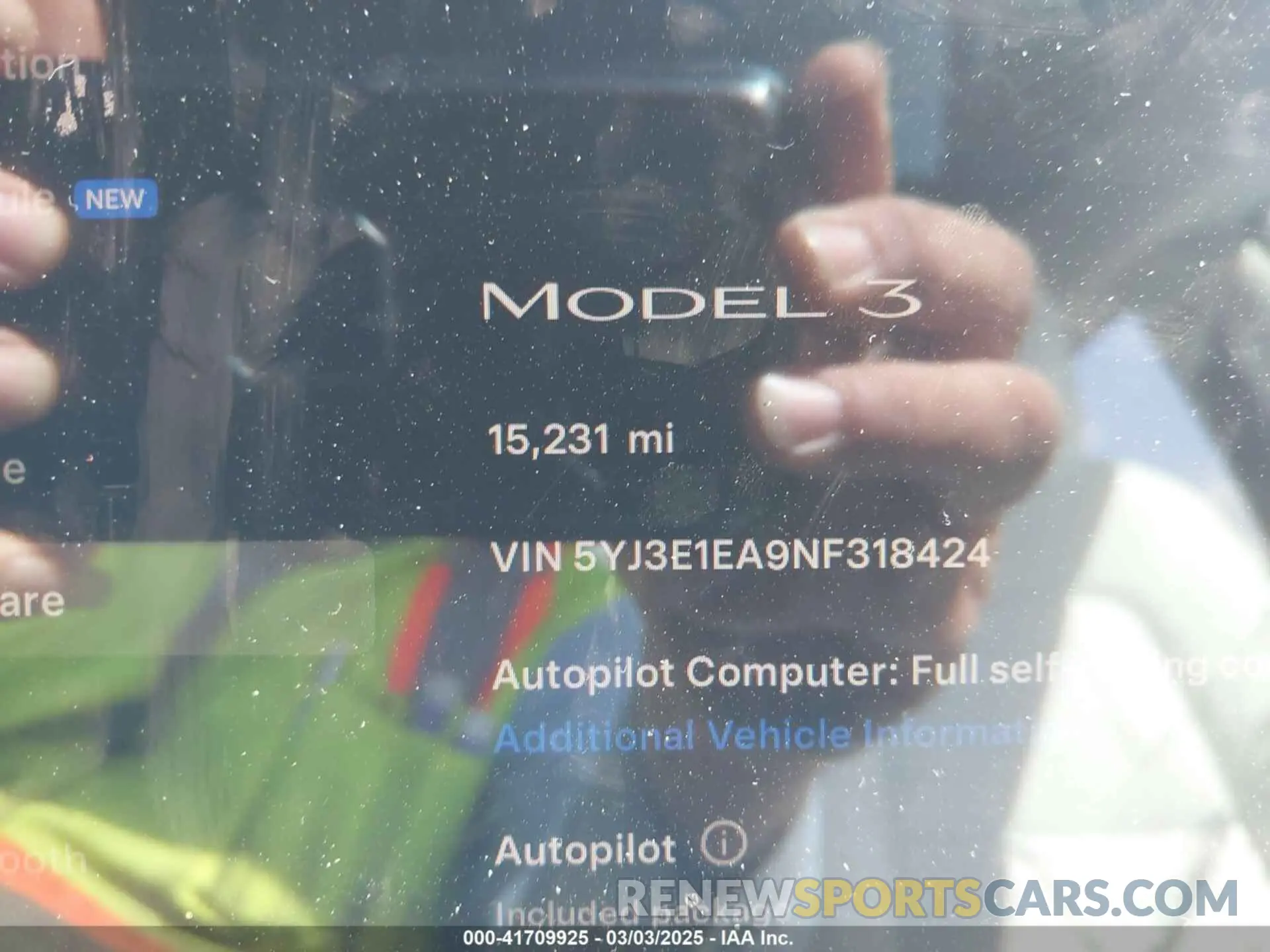 7 fotografías del automóvil dañado 5YJ3E1EA9NF318424 TESLA MODEL 3 2022