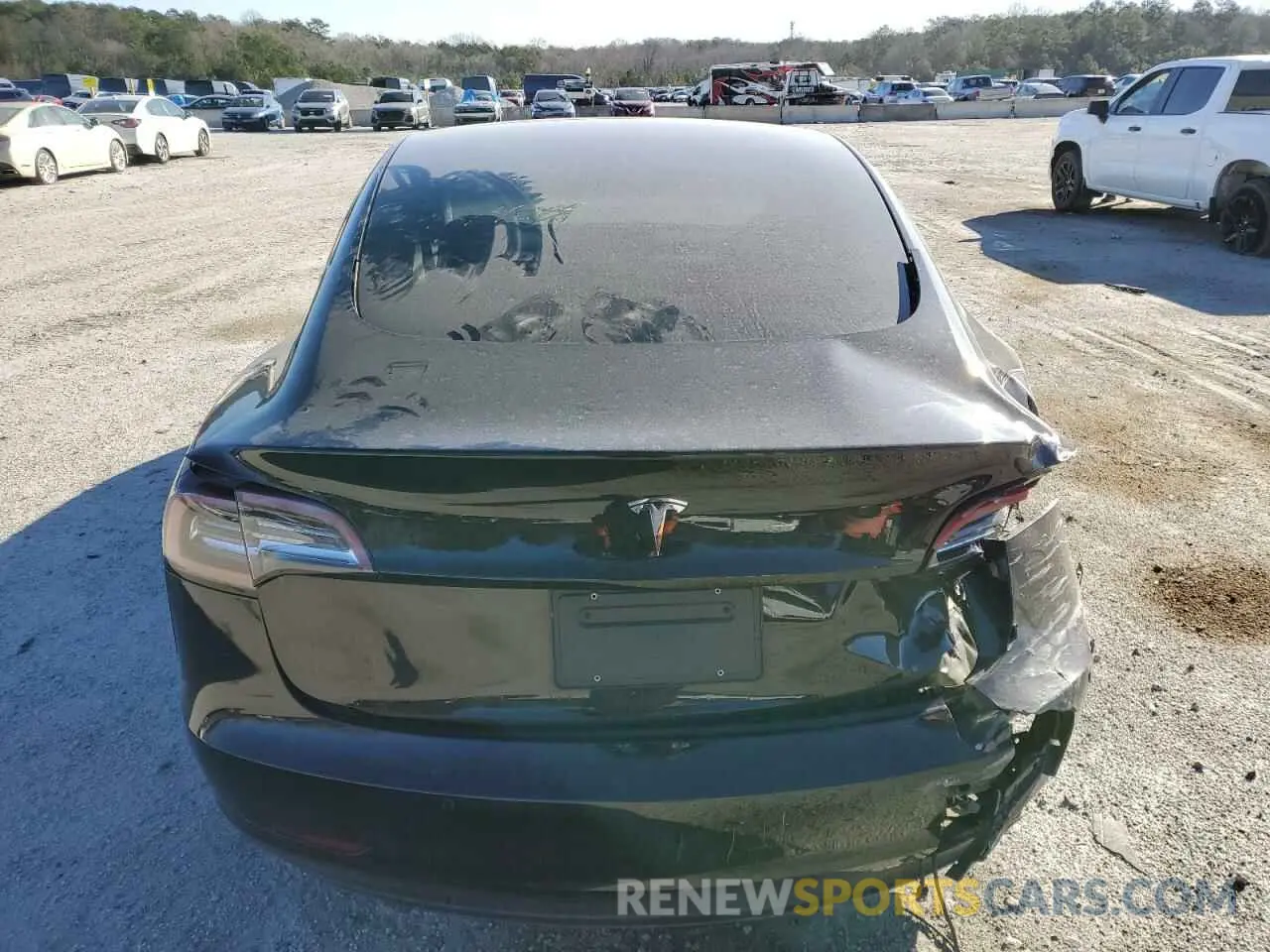 6 fotografías del automóvil dañado 5YJ3E1EA9NF332663 TESLA MODEL 3 2022