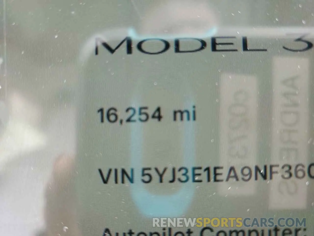 9 fotografías del automóvil dañado 5YJ3E1EA9NF360138 TESLA MODEL 3 2022