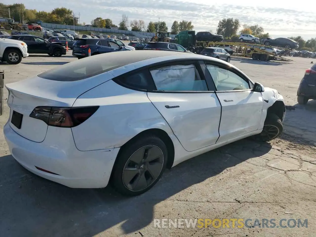3 fotografías del automóvil dañado 5YJ3E1EA9NF368613 TESLA MODEL 3 2022