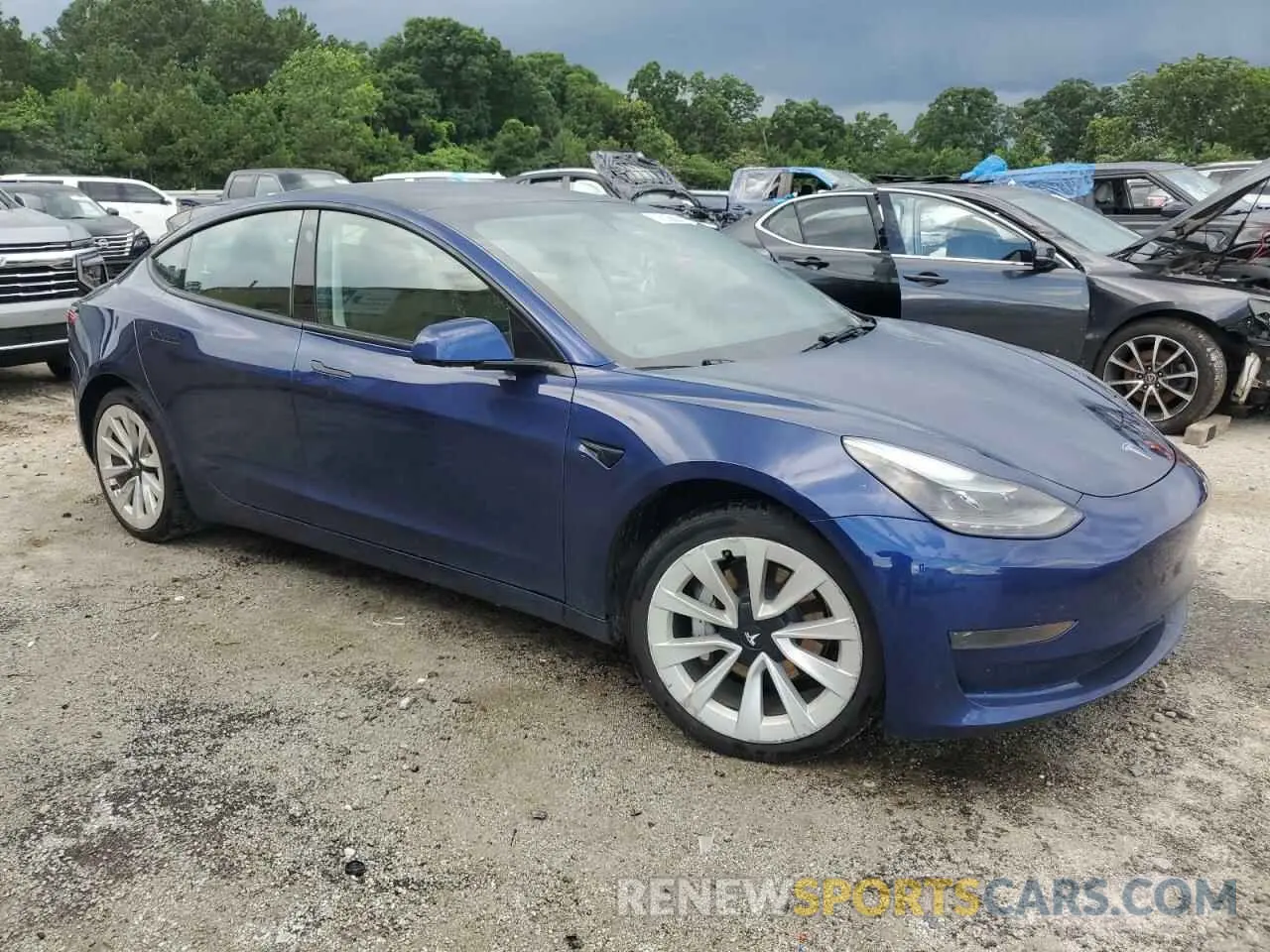 4 fotografías del automóvil dañado 5YJ3E1EA9NF368921 TESLA MODEL 3 2022