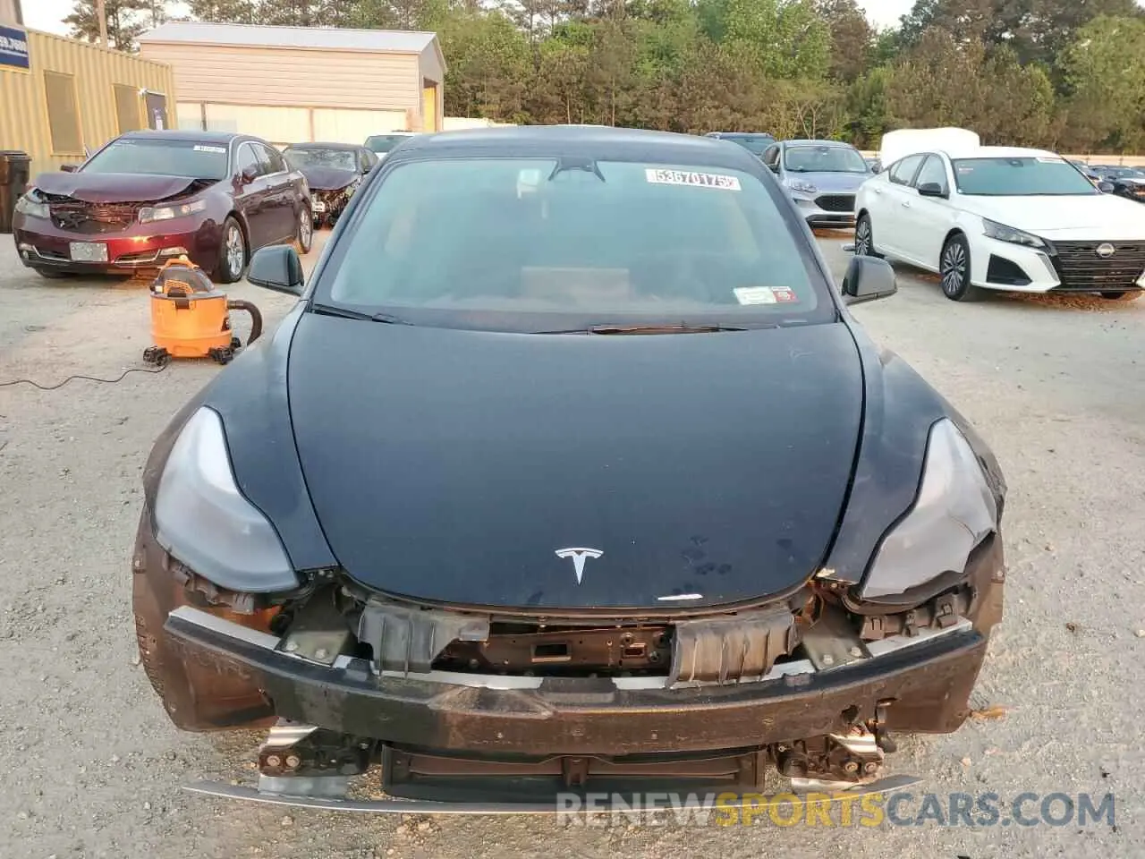 5 fotografías del automóvil dañado 5YJ3E1EA9NF369969 TESLA MODEL 3 2022