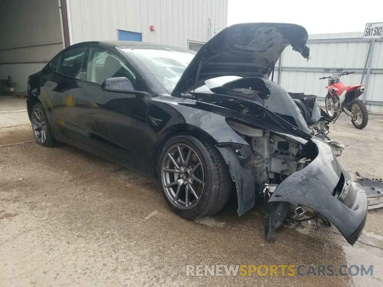 4 fotografías del automóvil dañado 5YJ3E1EA9NF371172 TESLA MODEL 3 2022