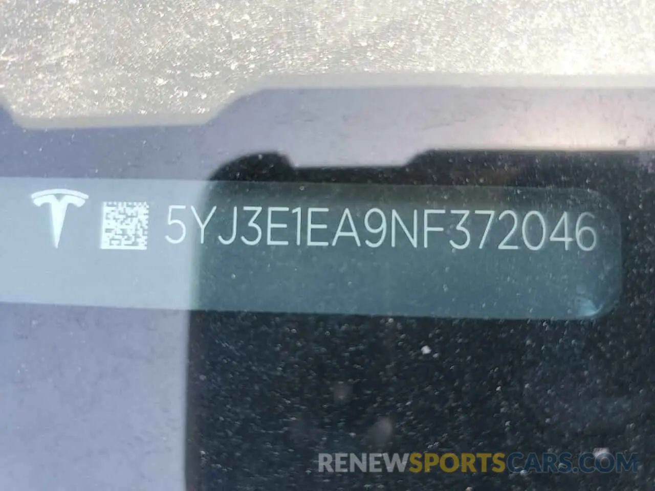 12 fotografías del automóvil dañado 5YJ3E1EA9NF372046 TESLA MODEL 3 2022