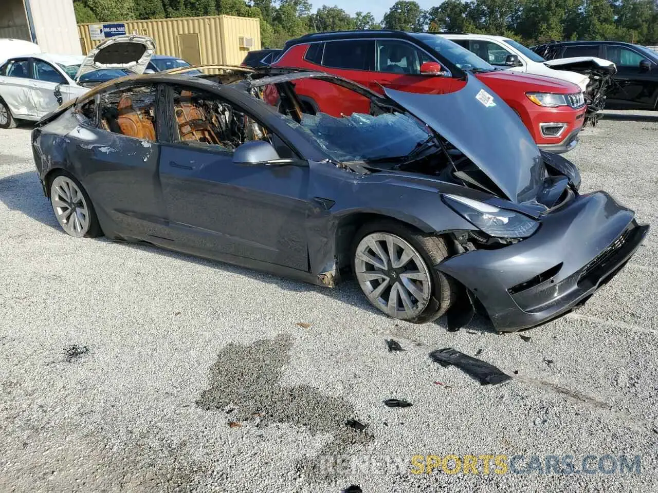 4 fotografías del automóvil dañado 5YJ3E1EA9NF372113 TESLA MODEL 3 2022