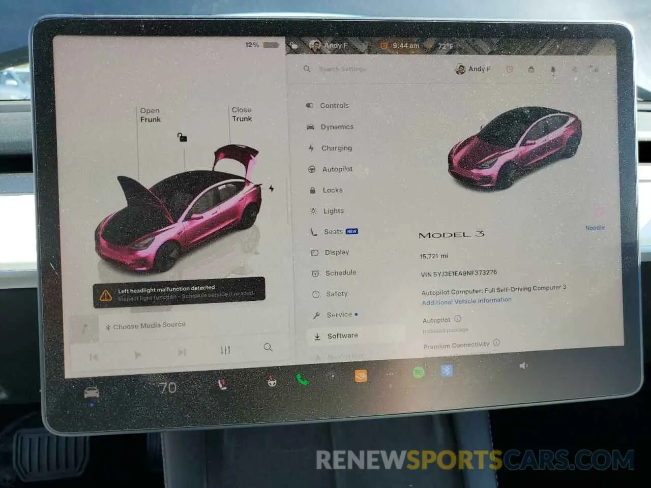 9 fotografías del automóvil dañado 5YJ3E1EA9NF373276 TESLA MODEL 3 2022
