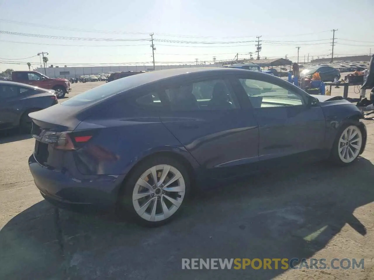 3 fotografías del automóvil dañado 5YJ3E1EAXNF142693 TESLA MODEL 3 2022